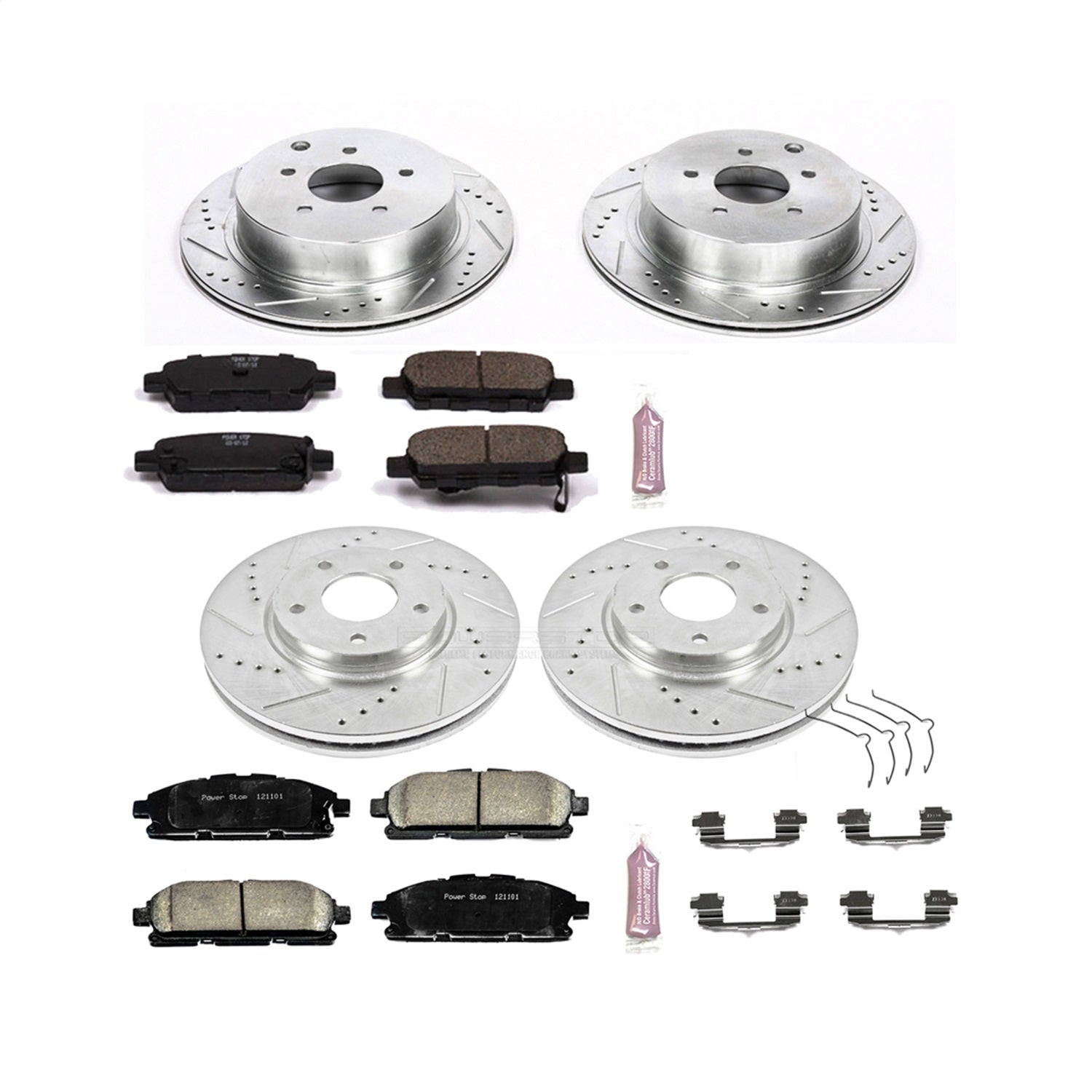 PowerStop Front & Rear Z23 Evolution Sport Brake Kit | Nissan Quest (11-17) (K6361)