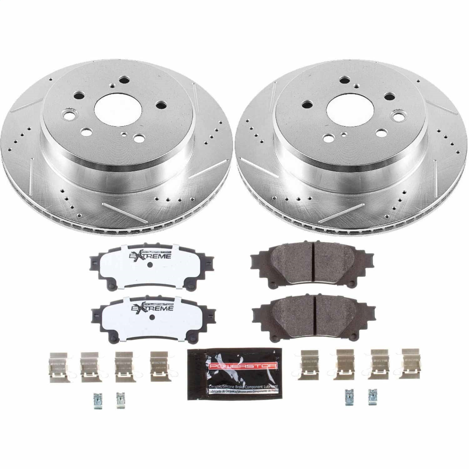 PowerStop Rear Z26 Street Warrior Brake Kit | Lexus GS350 (13-19) (K6514-26)