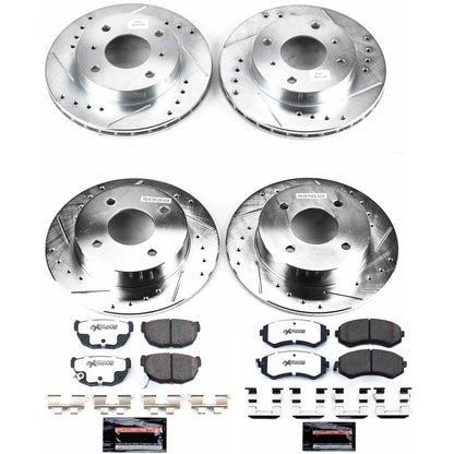 PowerStop Front & Rear Z26 Street Warrior Brake Kit | Nissan 240SX (89-96) (K655-26)