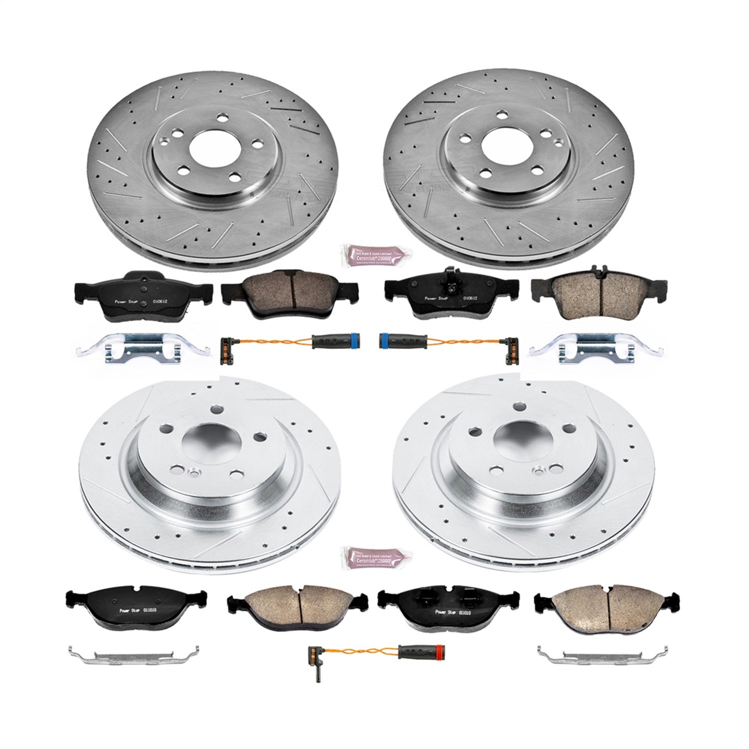 PowerStop Front & Rear Z23 Evolution Sport Brake Kit | Mercedes-Benz S430 (03-06) (K6747)