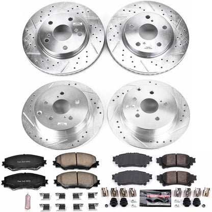 PowerStop Front & Rear Z23 Evolution Sport Brake Kit | Toyota Prius V (12-17) (K6763)