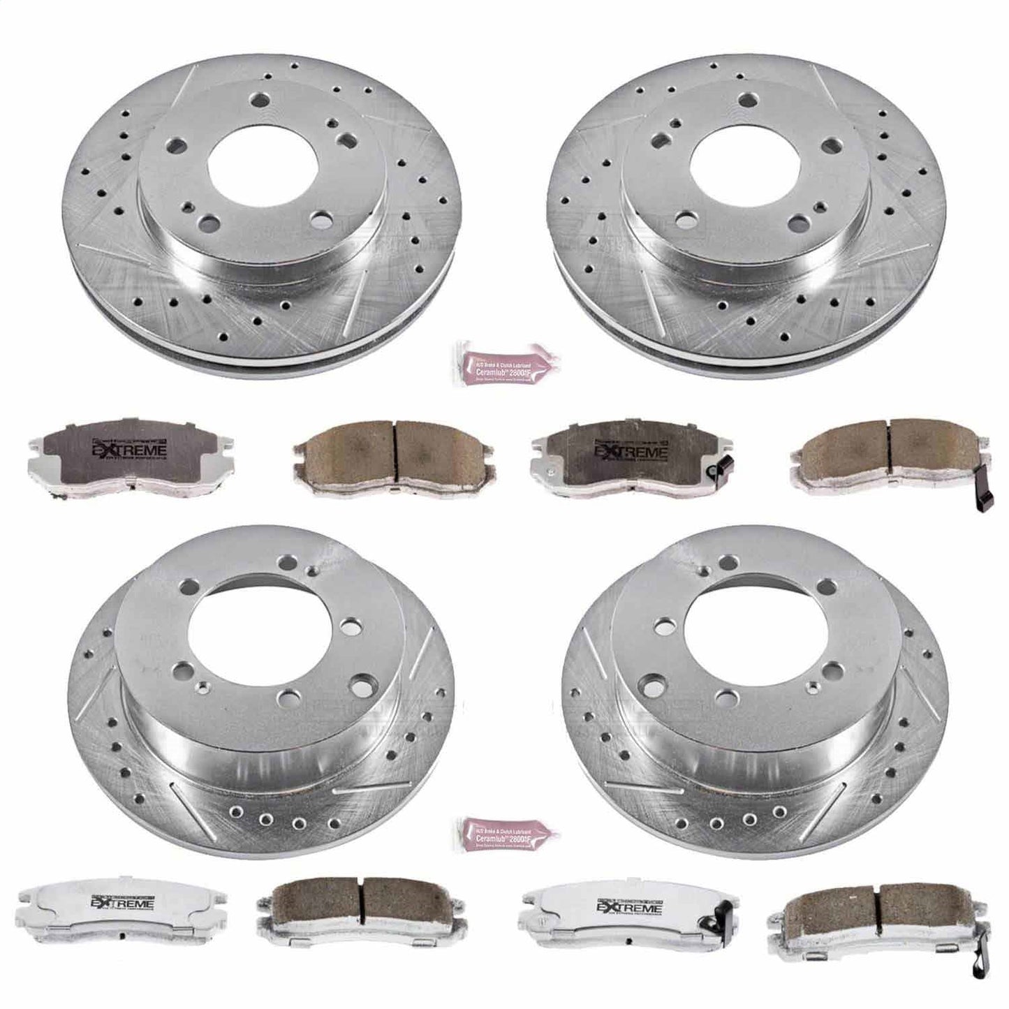 PowerStop Front & Rear Z26 Street Warrior Brake Kit | Eagle Talon (90-94) (K682-26)