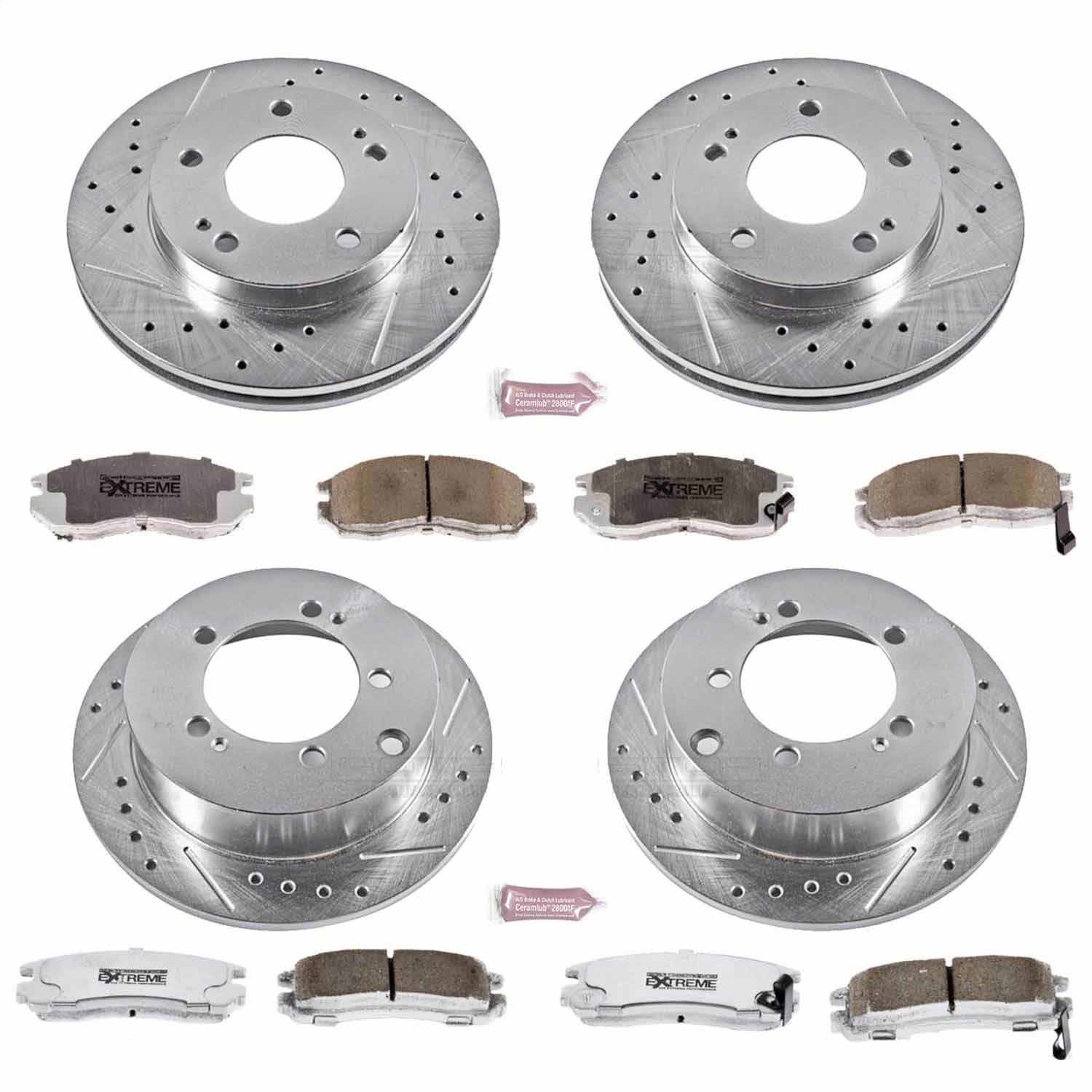 PowerStop Front & Rear Z26 Street Warrior Brake Kit | Eagle Talon (90-94) (K682-26)