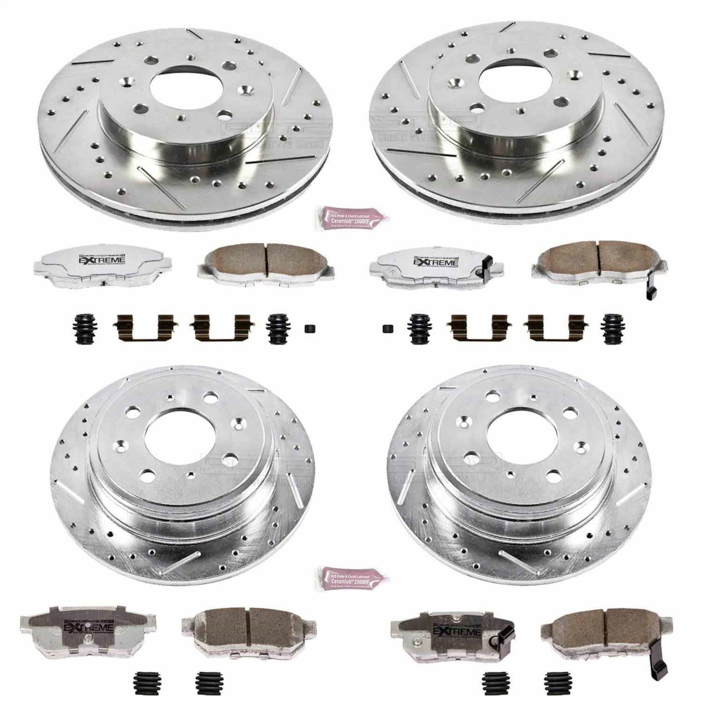 PowerStop Front & Rear Z26 Street Warrior Brake Kit | Honda Civic (99-00) (K691-26)