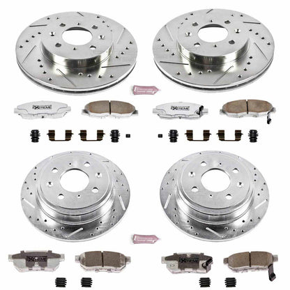 PowerStop Front & Rear Z26 Street Warrior Brake Kit | Honda Civic (99-00) (K691-26)