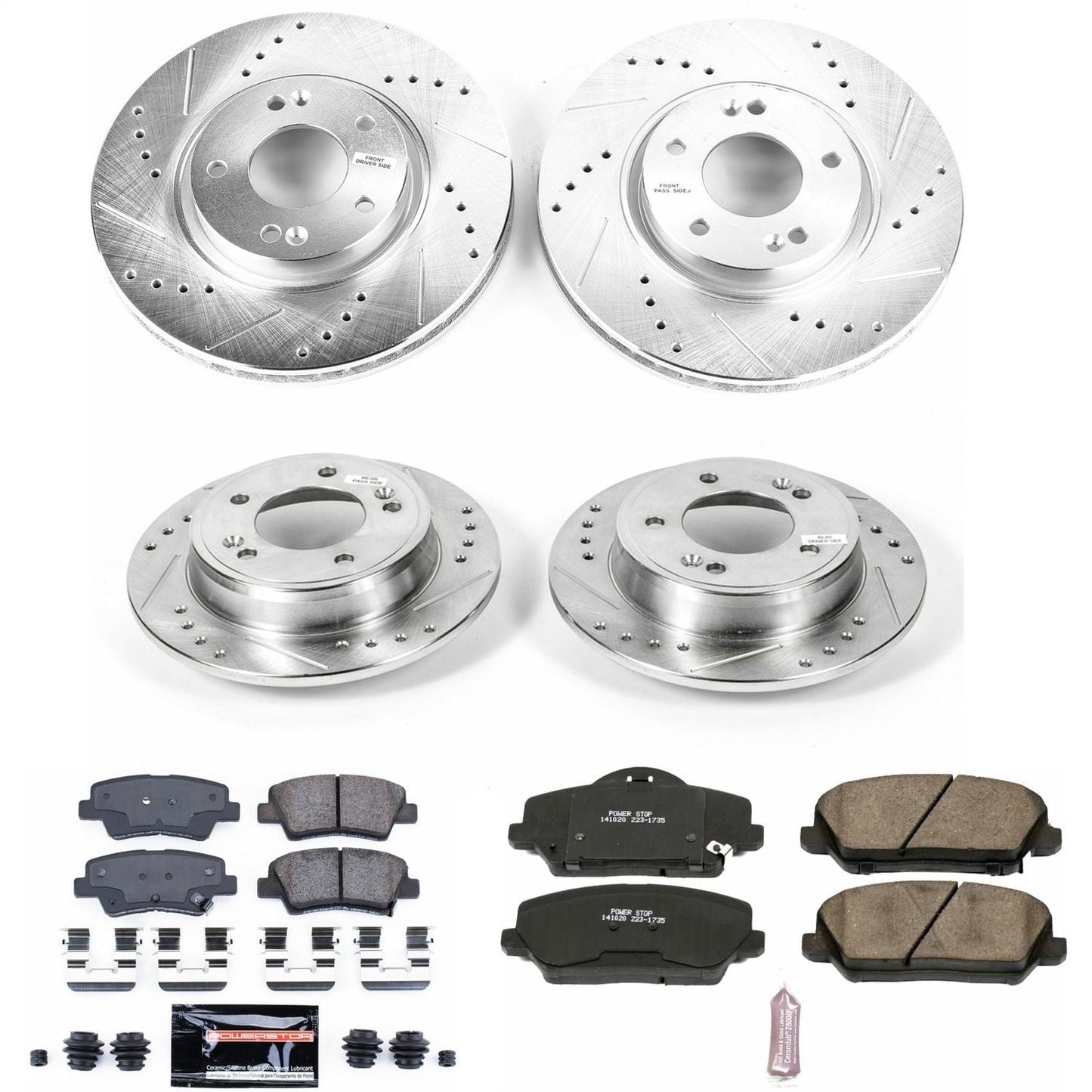 PowerStop Front & Rear Z23 Evolution Sport Brake Kit | Kia Forte5 (14-17) (K6934)