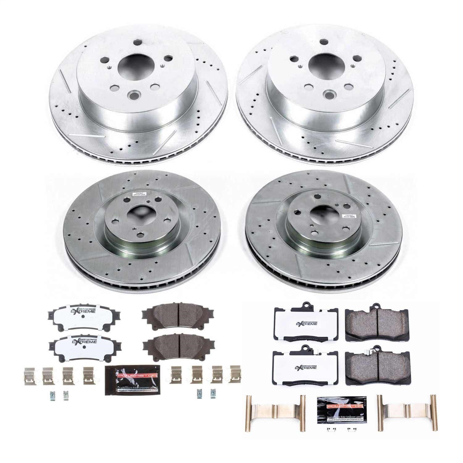 PowerStop Front & Rear Z26 Street Warrior Brake Kit | Lexus IS350 (14-15) (K6947-26)