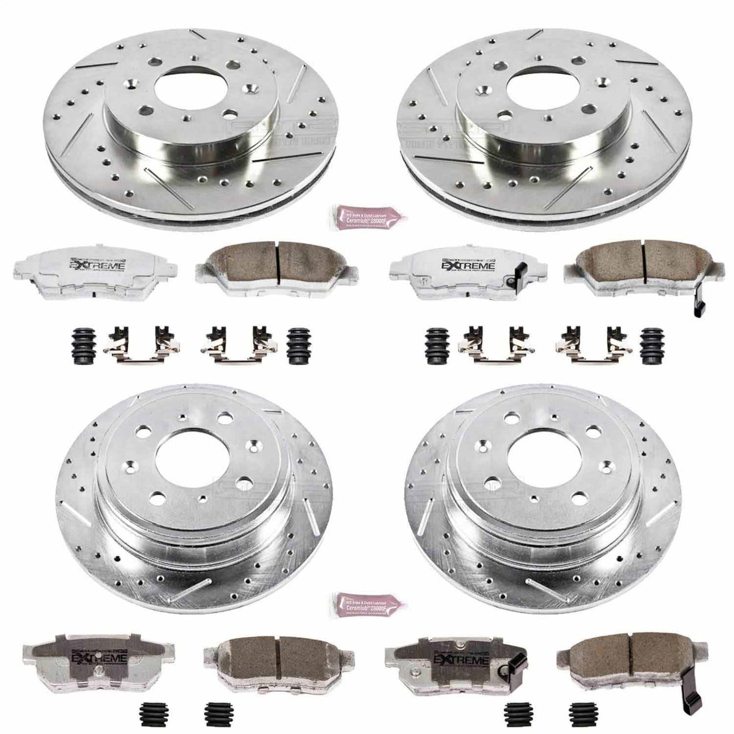 PowerStop Front & Rear Z26 Street Warrior Brake Kit | Honda Civic Del Sol (94-97) (K695-26)