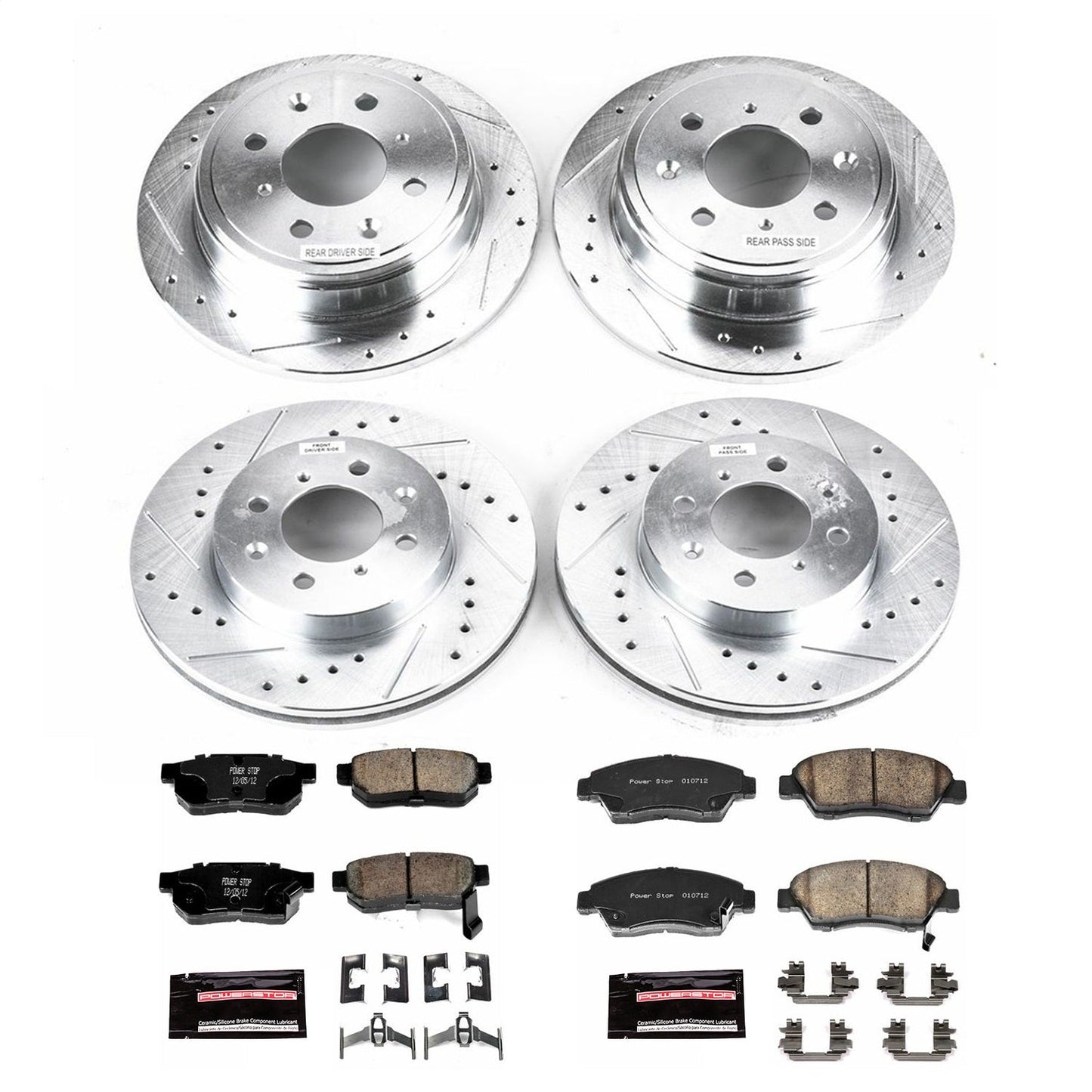 PowerStop Front & Rear Z23 Evolution Sport Brake Kit | Honda Civic Del Sol (94-97) (K695)
