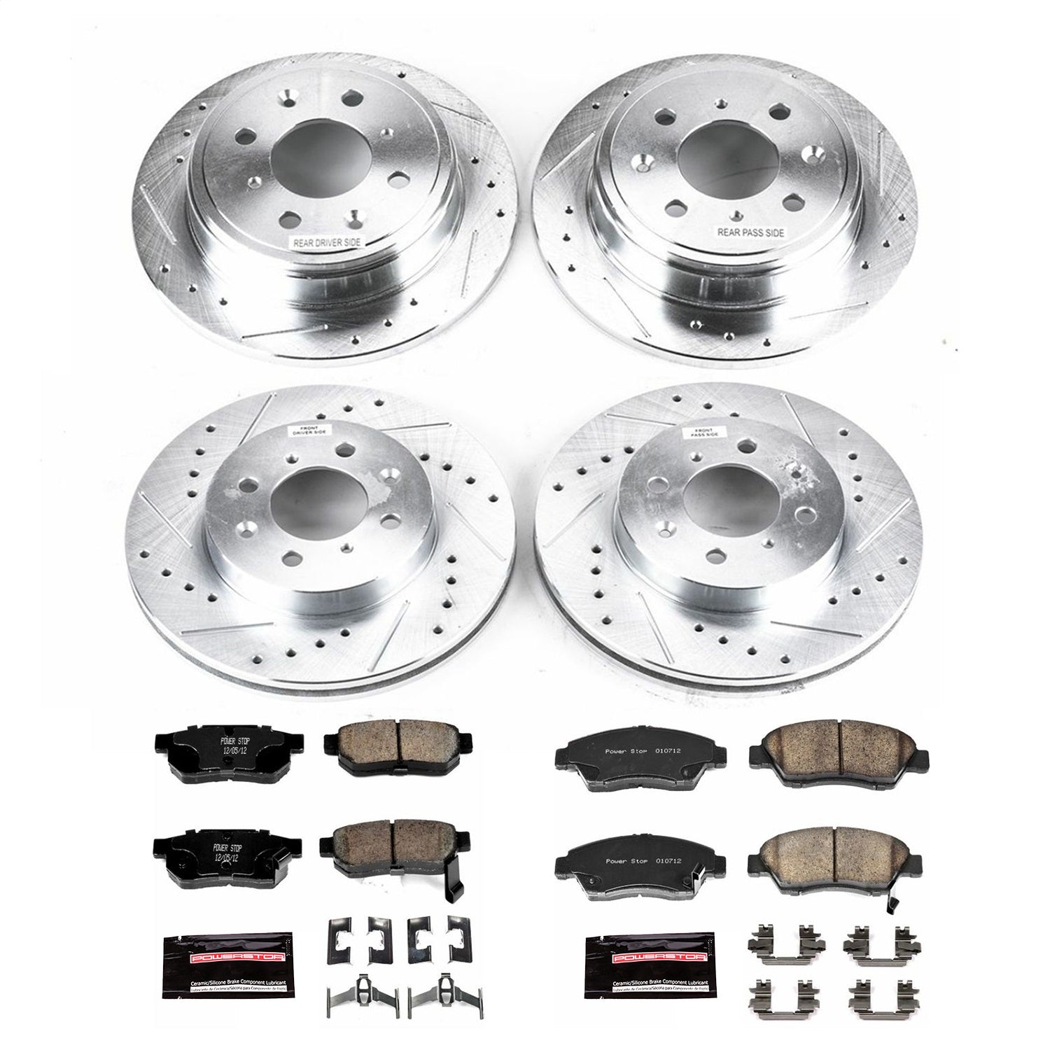 PowerStop Front & Rear Z23 Evolution Sport Brake Kit | Honda Civic Del Sol (94-97) (K695)