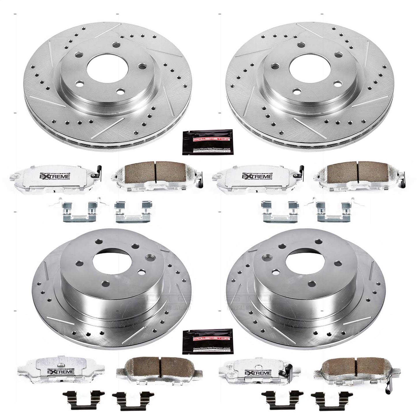 PowerStop Front & Rear Z26 Street Warrior Brake Kit | Nissan Sentra (13-18) (K6960-26)