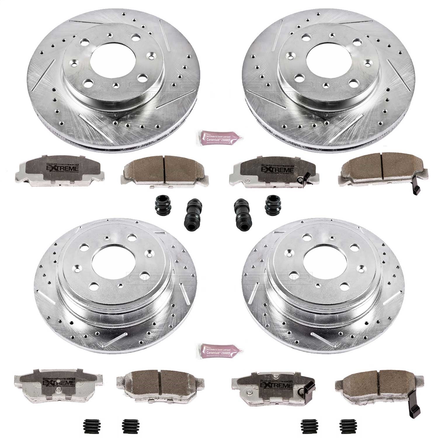 PowerStop Front & Rear Z26 Street Warrior Brake Kit | Honda Civic (92-95) (K700-26)