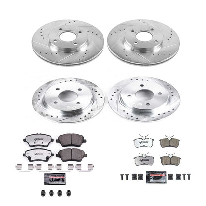 PowerStop Front & Rear Z26 Street Warrior Brake Kit | Ford Fiesta (14-19) (K7002-26)