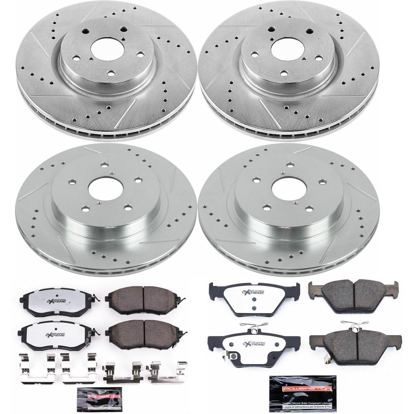 PowerStop Front & Rear Z26 Street Warrior Brake Kit | Subaru Legacy (15-18) (K7028-26)