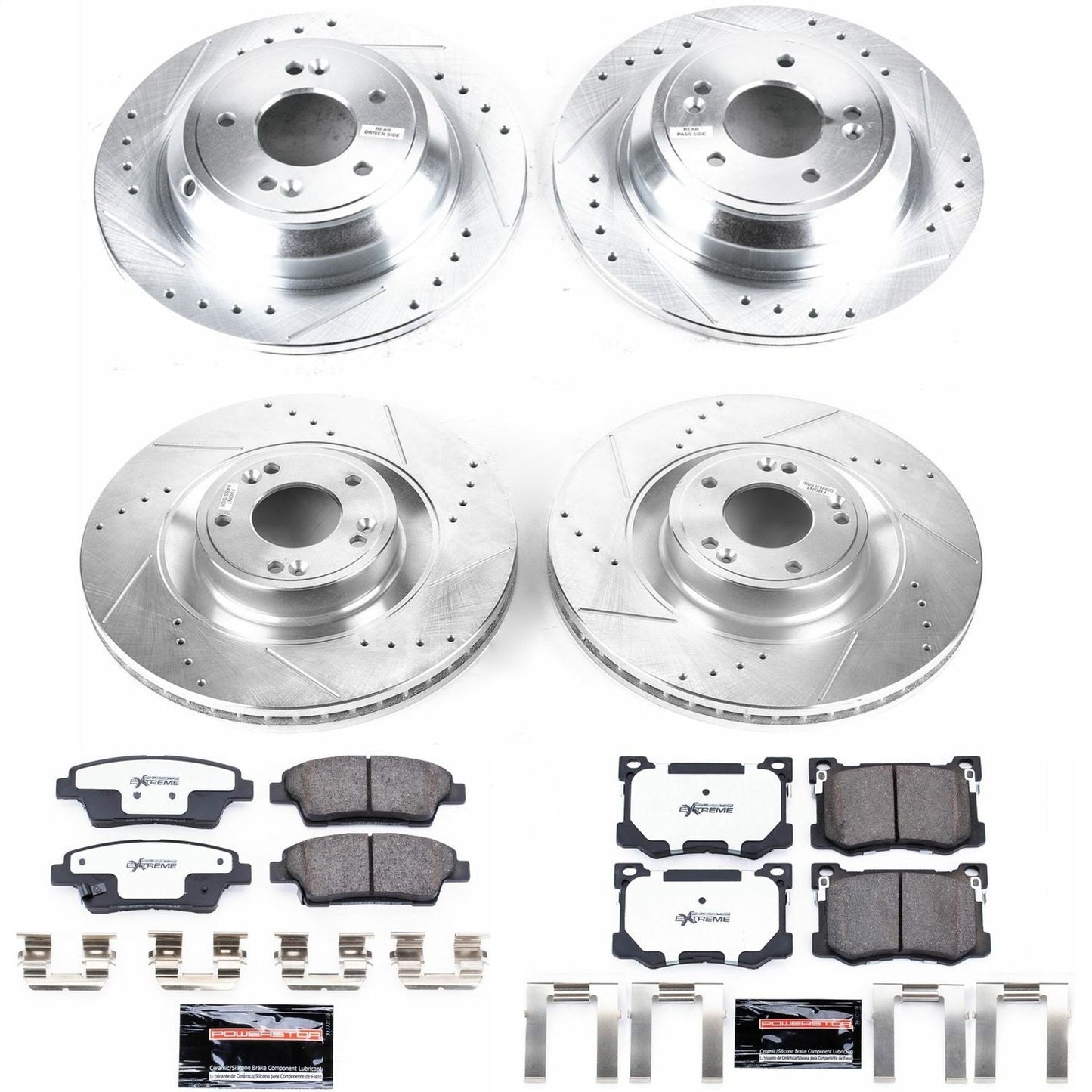 PowerStop Front & Rear Z26 Street Warrior Brake Kit | Hyundai Genesis (15-16) (K7029-26)