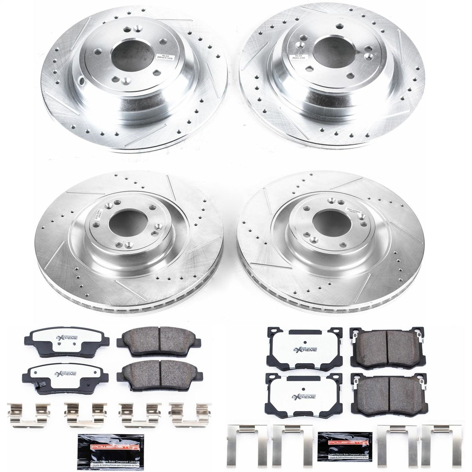 PowerStop Front & Rear Z26 Street Warrior Brake Kit | Hyundai Genesis (15-16) (K7029-26)