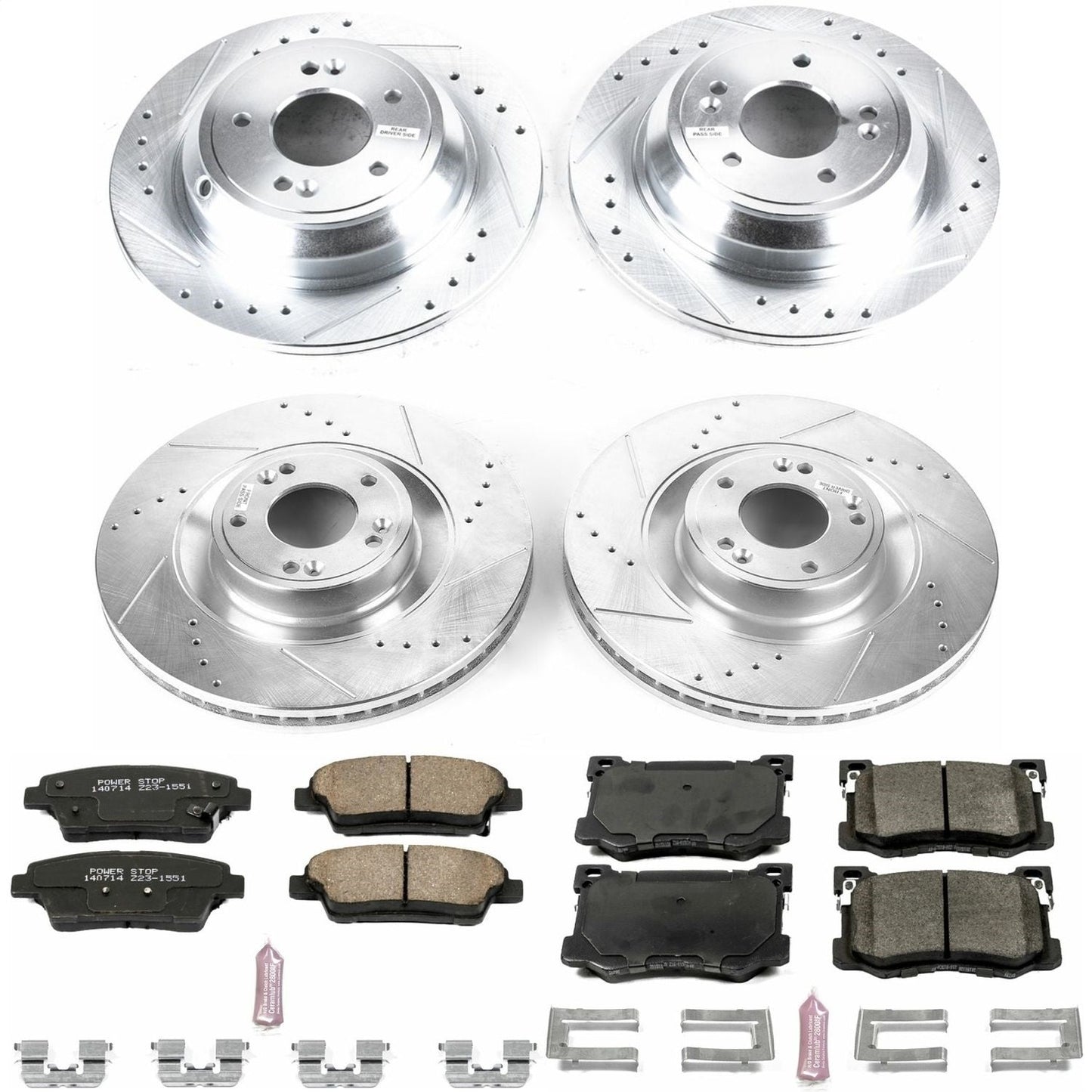 PowerStop Front & Rear Z23 Evolution Sport Brake Kit | Hyundai Genesis (15-16) (K7029)