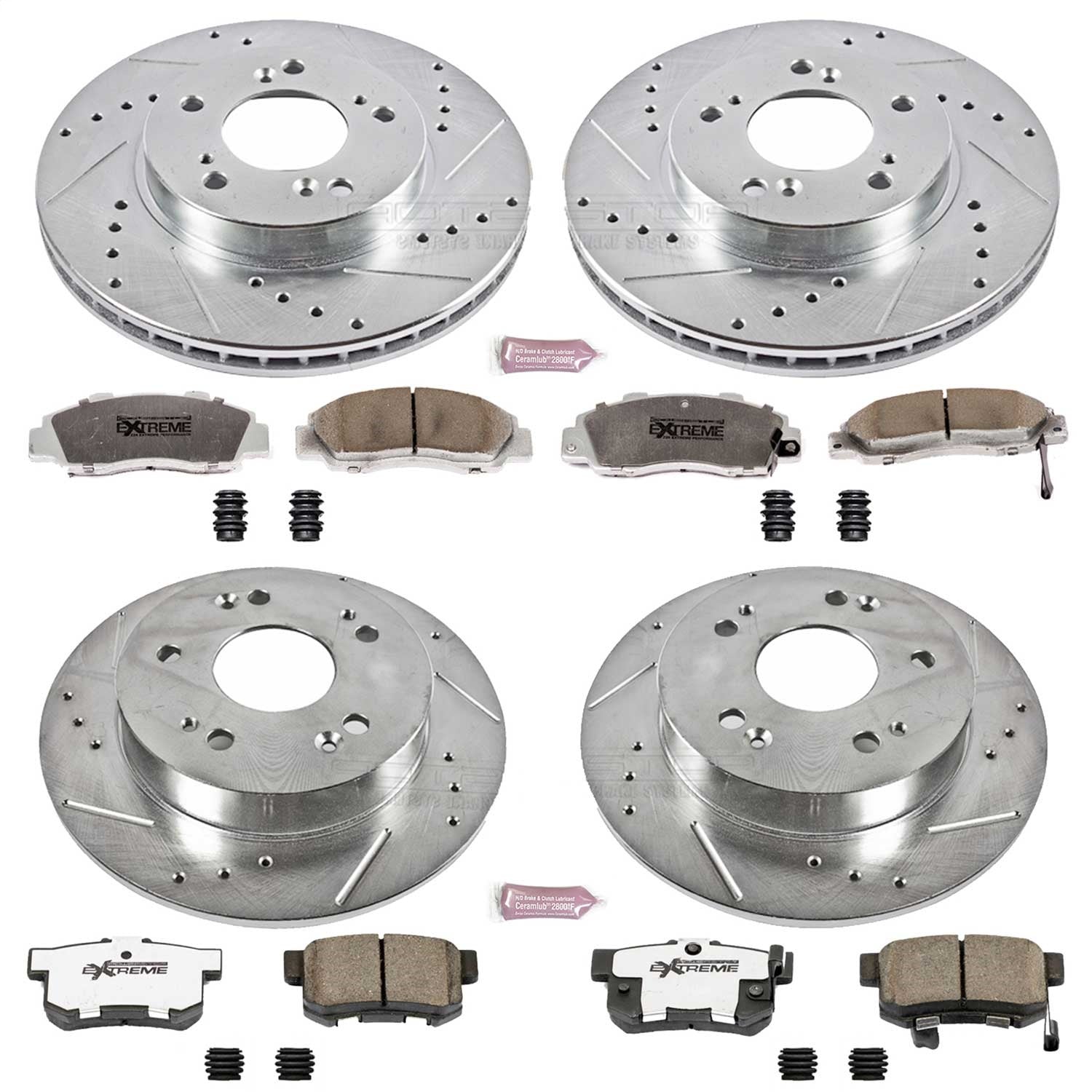 PowerStop Front & Rear Z26 Street Warrior Brake Kit | Honda Prelude (97-01) (K706-26)