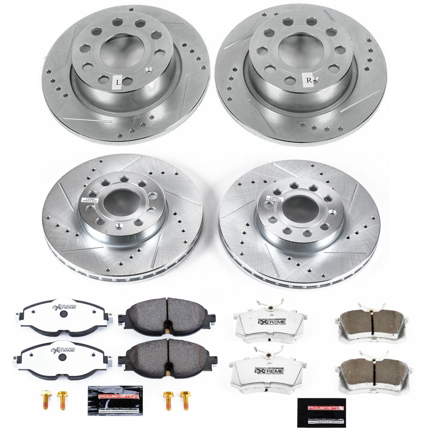 PowerStop Front & Rear Z26 Street Warrior Brake Kit | Volkswagen Golf (15-16) (K7109-26)