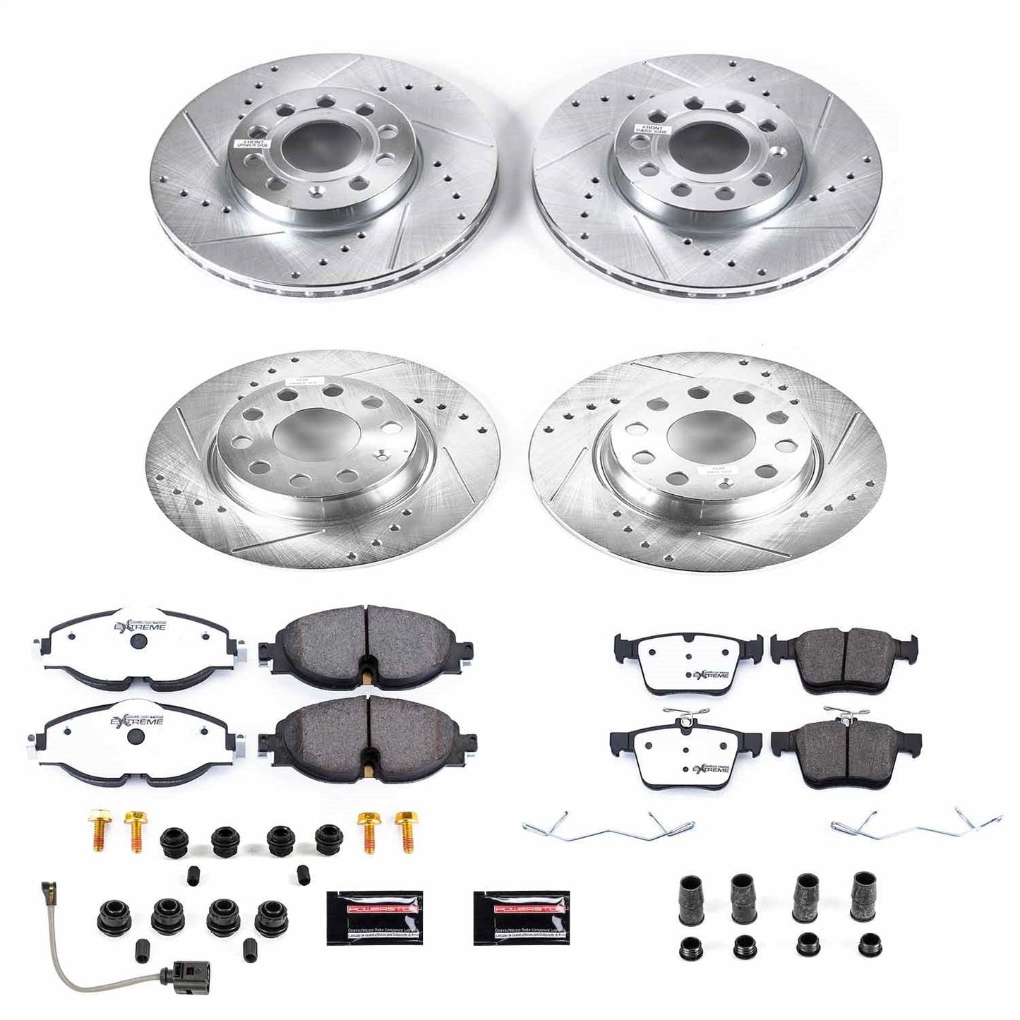 PowerStop Front & Rear Z26 Street Warrior Brake Kit | Audi A3 (15-18) (K7111-26)