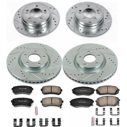 PowerStop Front & Rear Z23 Evolution Sport Brake Kit | Kia Cadenza (14-16) (K7113)