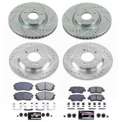 PowerStop Front & Rear Z23 Evolution Sport Brake Kit | Hyundai Sonata (15) (K7114)