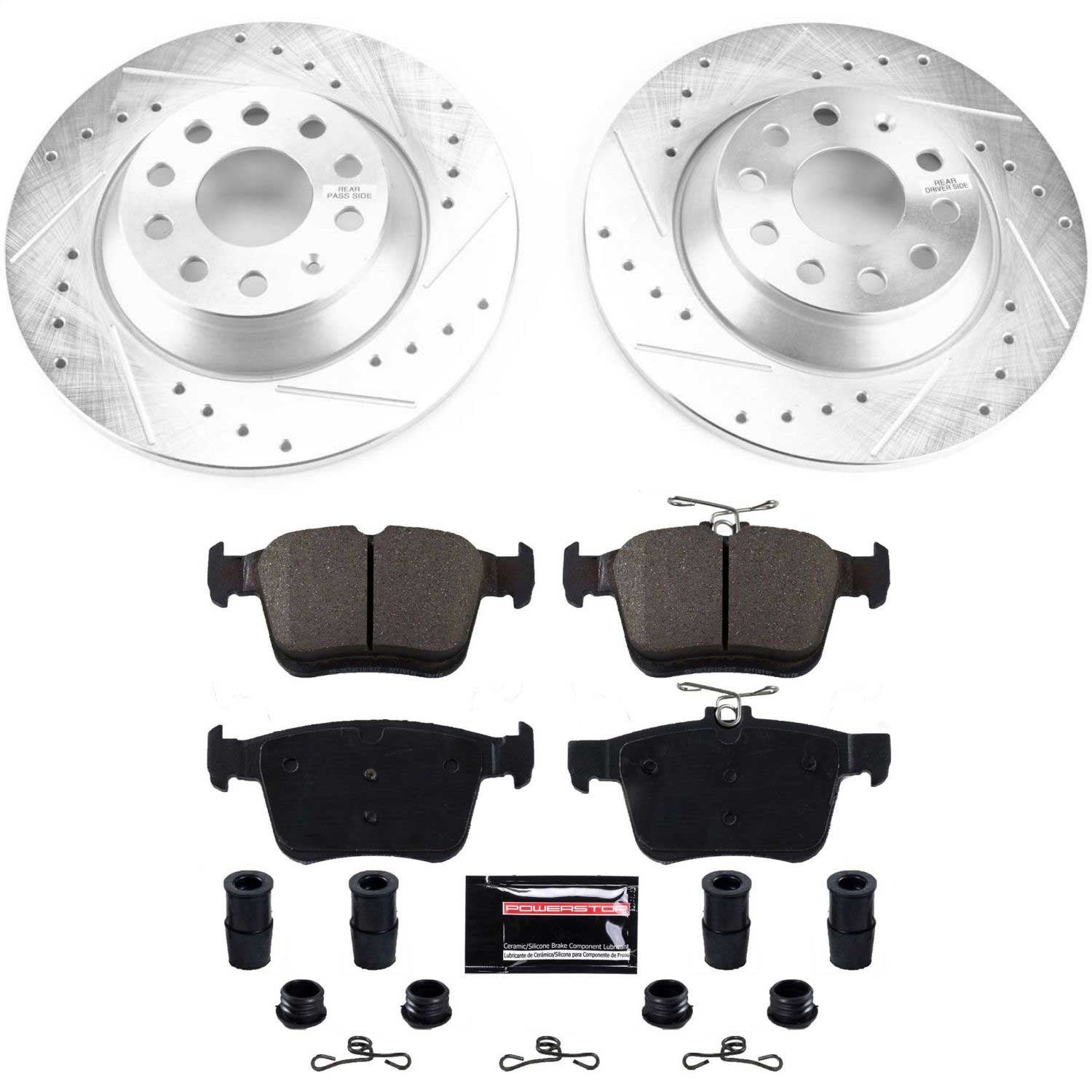 PowerStop Rear Z23 Evolution Sport Brake Kit | Audi TT Quattro (16-18) (K7176)