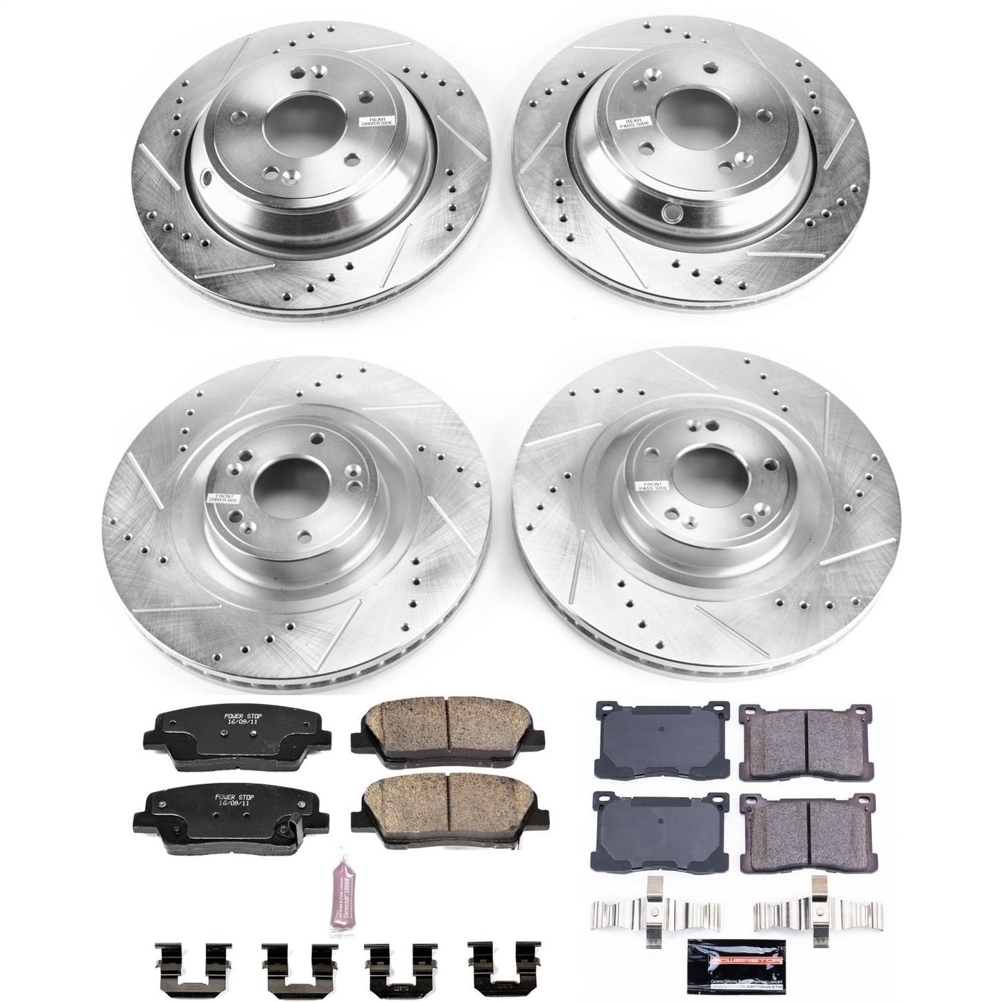 PowerStop Front & Rear Z23 Evolution Sport Brake Kit | Hyundai Equus (12-16) (K7342)