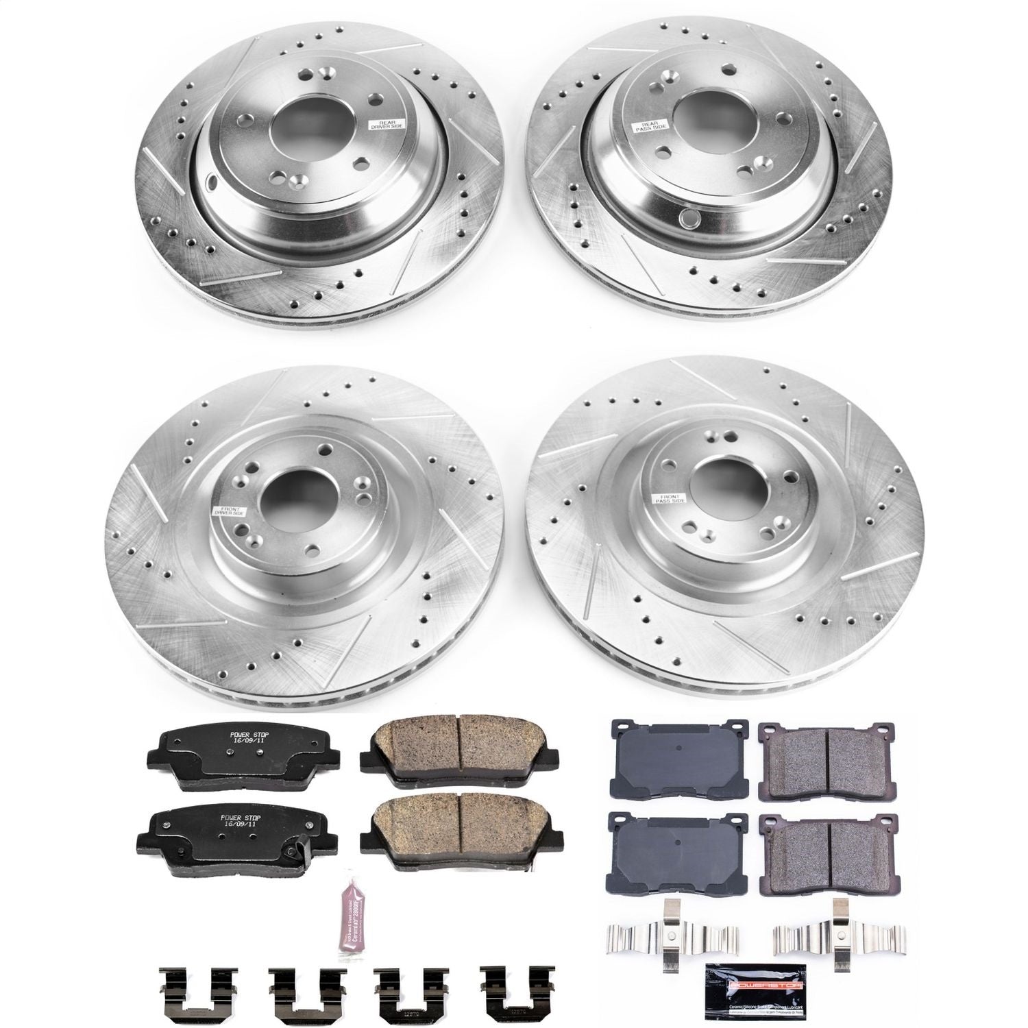 PowerStop Front & Rear Z23 Evolution Sport Brake Kit | Hyundai Equus (12-16) (K7342)