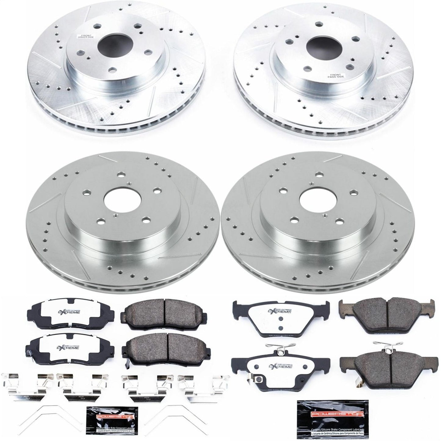 PowerStop Front & Rear Z26 Street Warrior Brake Kit | Subaru Legacy (15-18) (K7357-26)