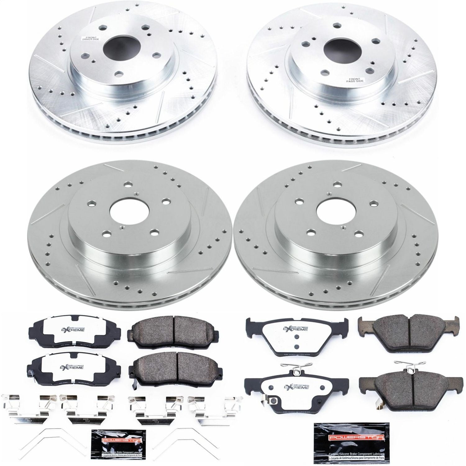 PowerStop Front & Rear Z26 Street Warrior Brake Kit | Subaru Legacy (15-18) (K7357-26)