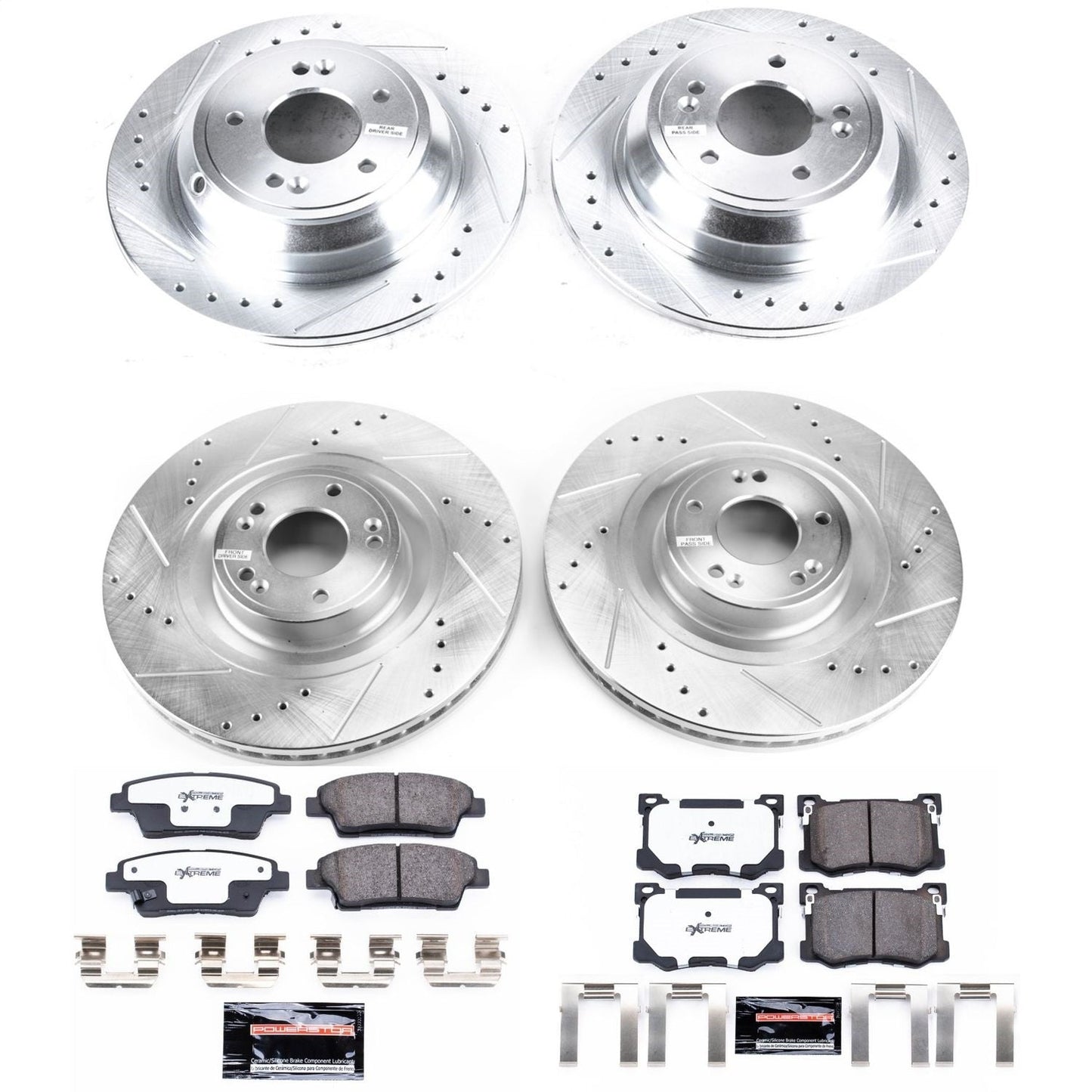 PowerStop Front & Rear Z26 Street Warrior Brake Kit | Hyundai Genesis (15-16) (K7386-26)