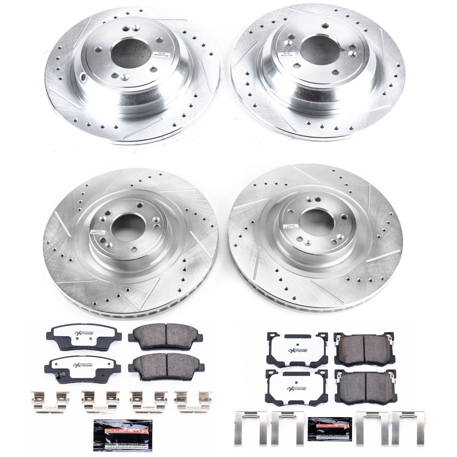 PowerStop Front & Rear Z26 Street Warrior Brake Kit | Hyundai Genesis (15-16) (K7386-26)