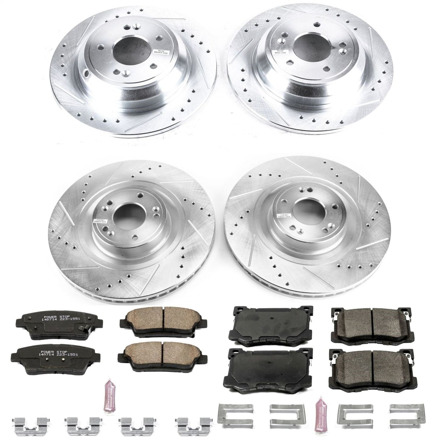 PowerStop Front & Rear Z23 Evolution Sport Brake Kit | Hyundai Genesis (15-16) (K7386)