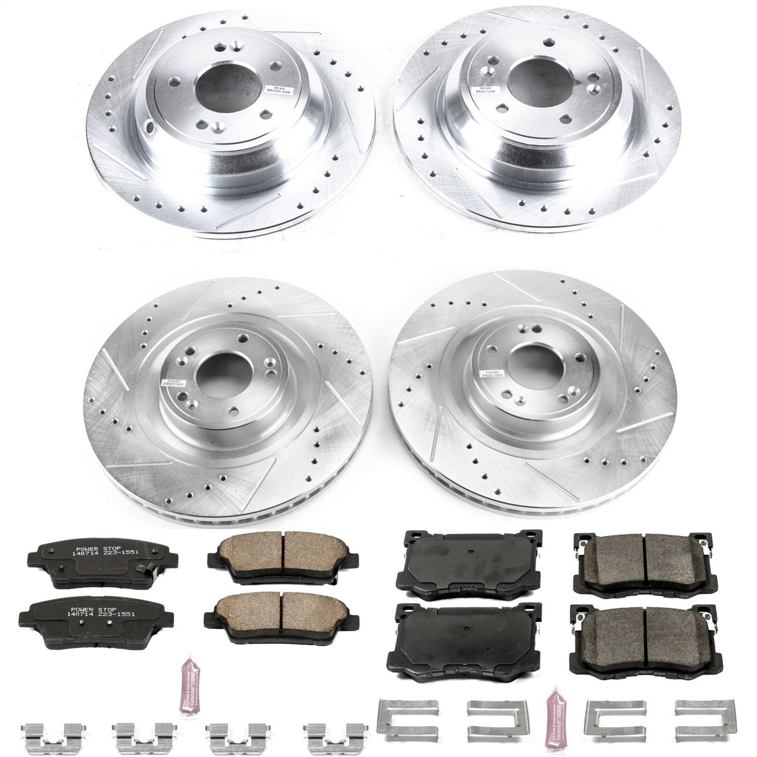 PowerStop Front & Rear Z23 Evolution Sport Brake Kit | Hyundai Genesis (15-16) (K7386)