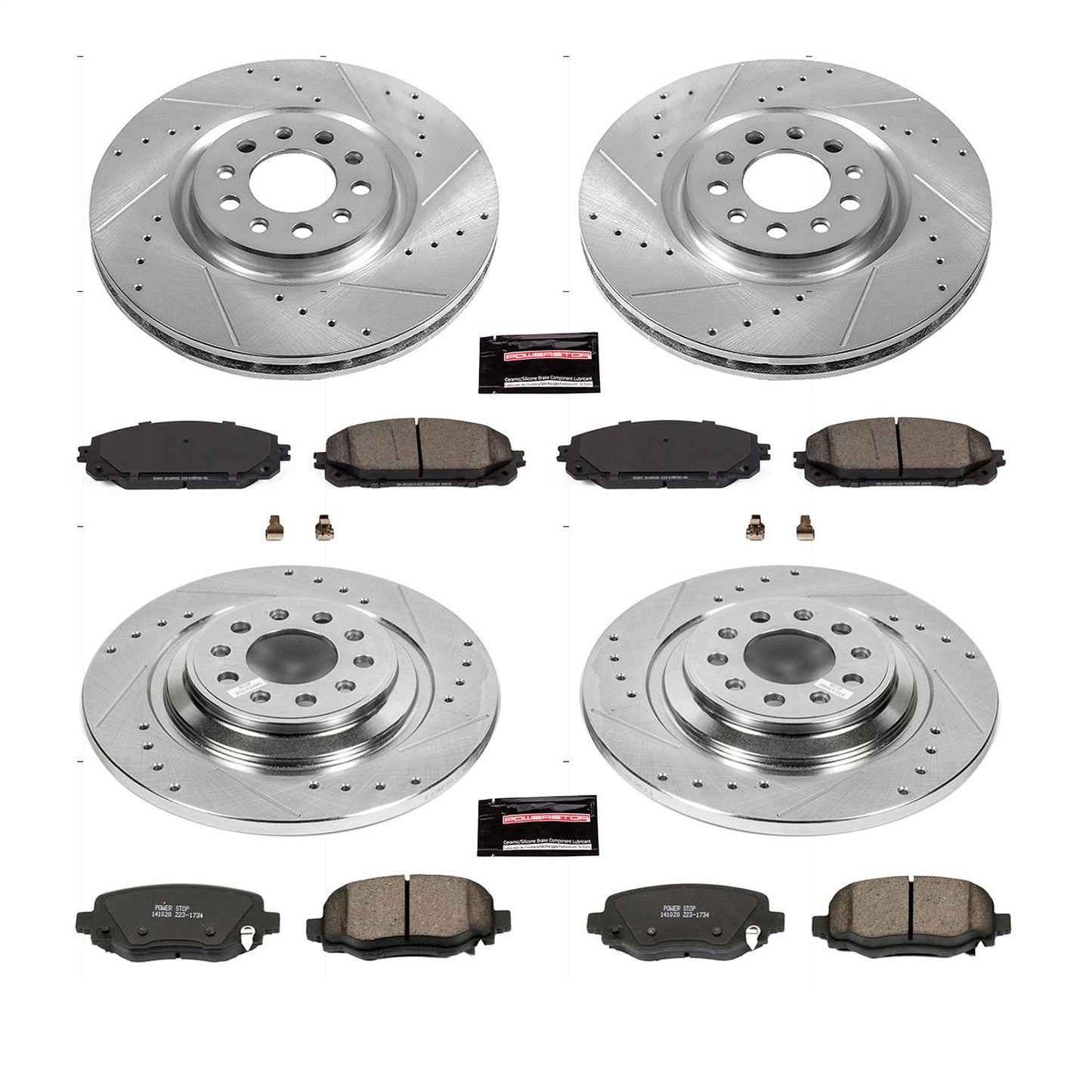 PowerStop Front & Rear Z23 Evolution Sport Brake Kit | Jeep Cherokee (17-19) (K7415)