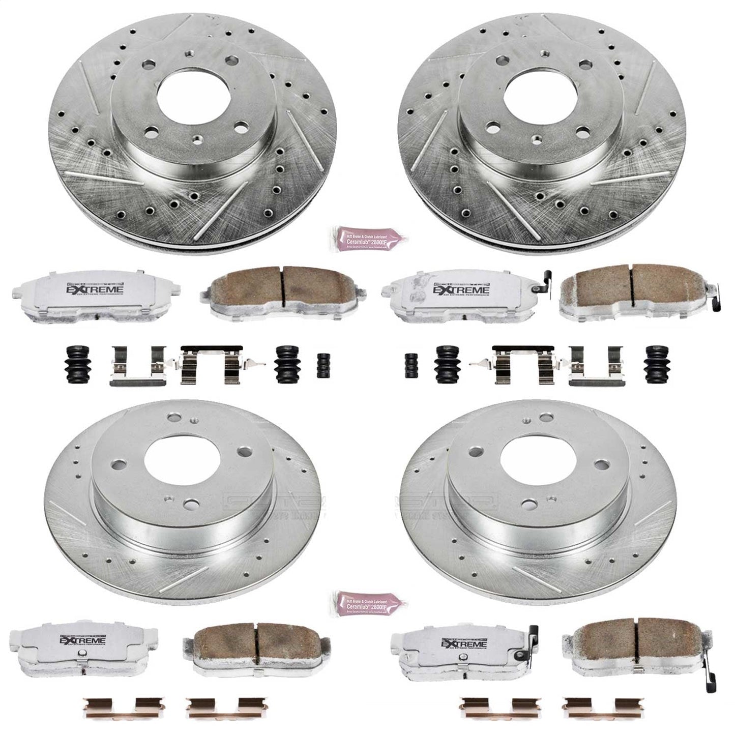 PowerStop Front & Rear Z26 Street Warrior Brake Kit | Infiniti G20 (99-01) (K750-26)