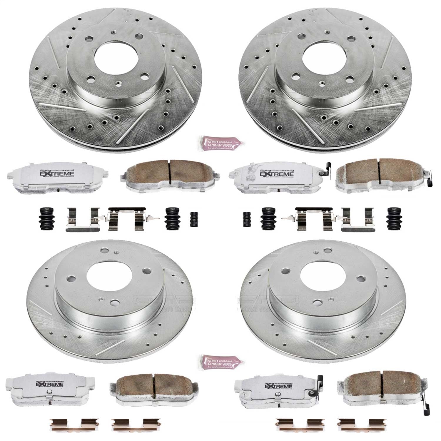PowerStop Front & Rear Z26 Street Warrior Brake Kit | Infiniti G20 (99-01) (K750-26)