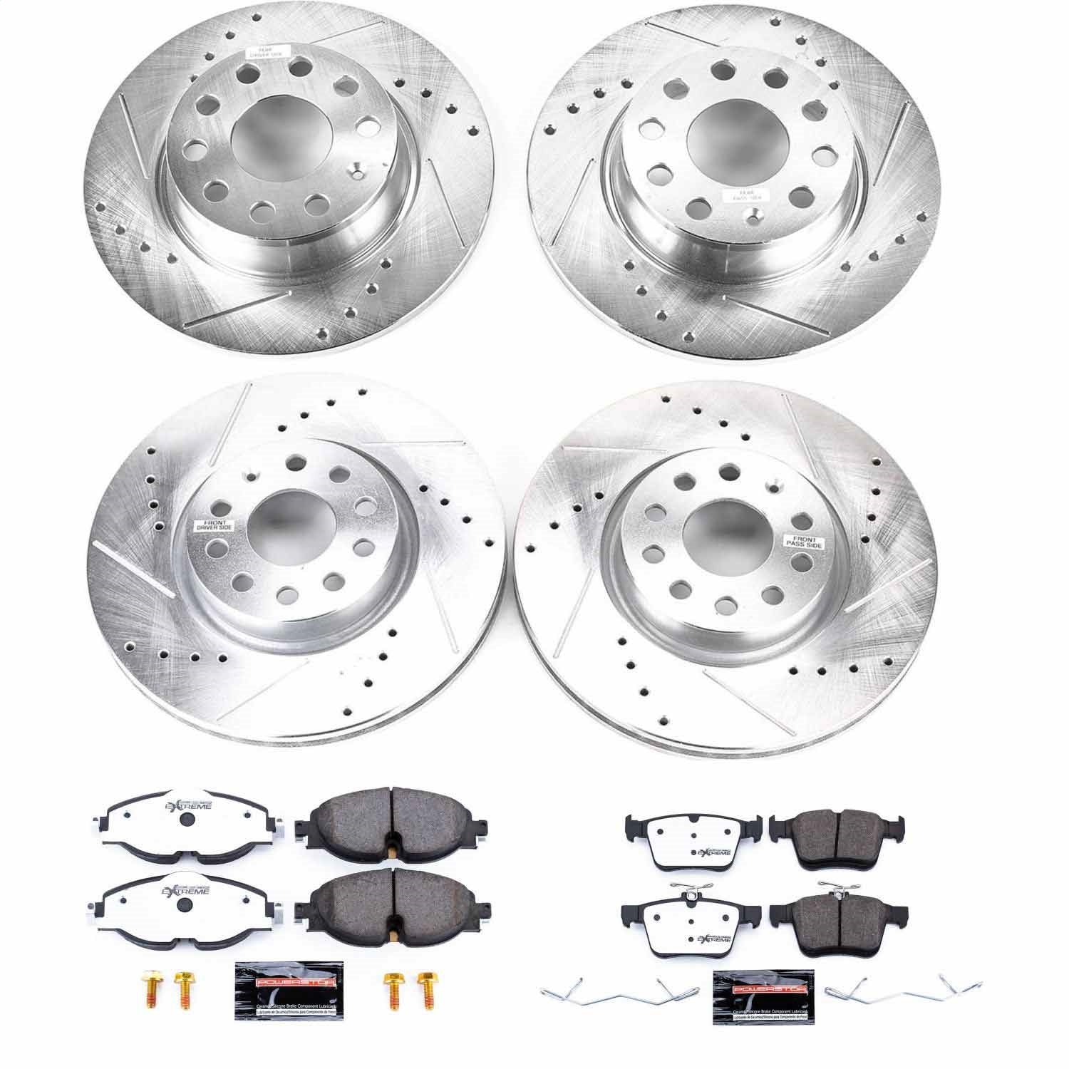PowerStop Front & Rear Z26 Street Warrior Brake Kit | Audi A3 (15-18) (K7502-26)