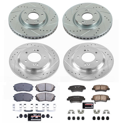 PowerStop Front & Rear Z23 Evolution Sport Brake Kit | Hyundai Sonata (16) (K7508)
