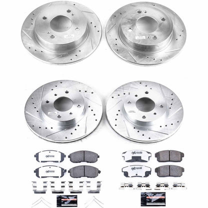 PowerStop Front & Rear Z26 Street Warrior Brake Kit | Infiniti G20 (01-02) (K751-26)