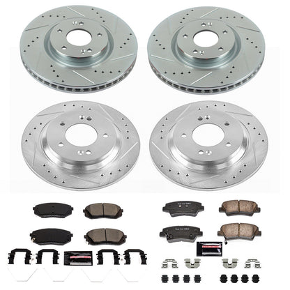 PowerStop Front & Rear Z23 Evolution Sport Brake Kit | Hyundai Sonata (17-19) (K7511)