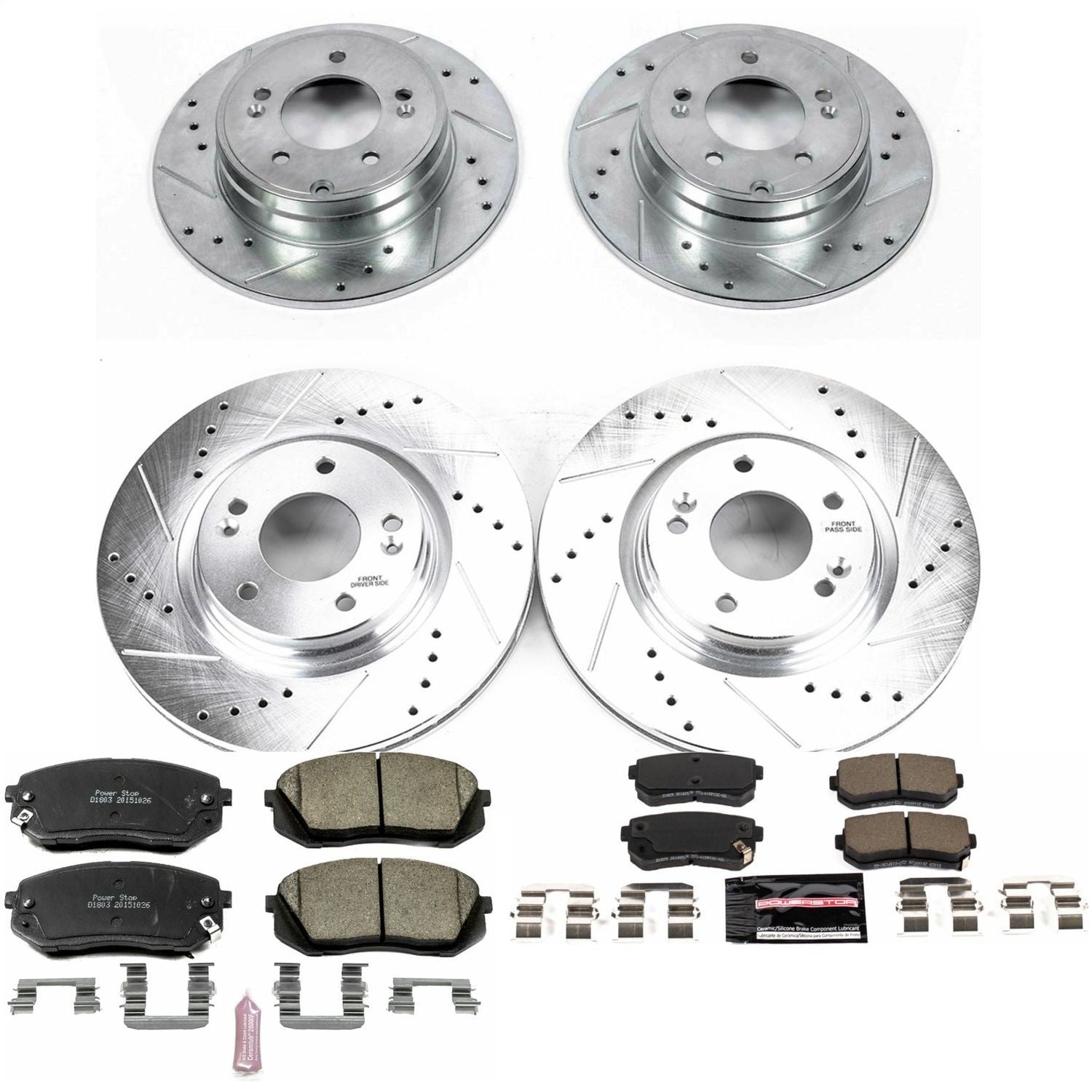 PowerStop Front & Rear Z23 Evolution Sport Brake Kit | Hyundai Sonata (16) (K7521)