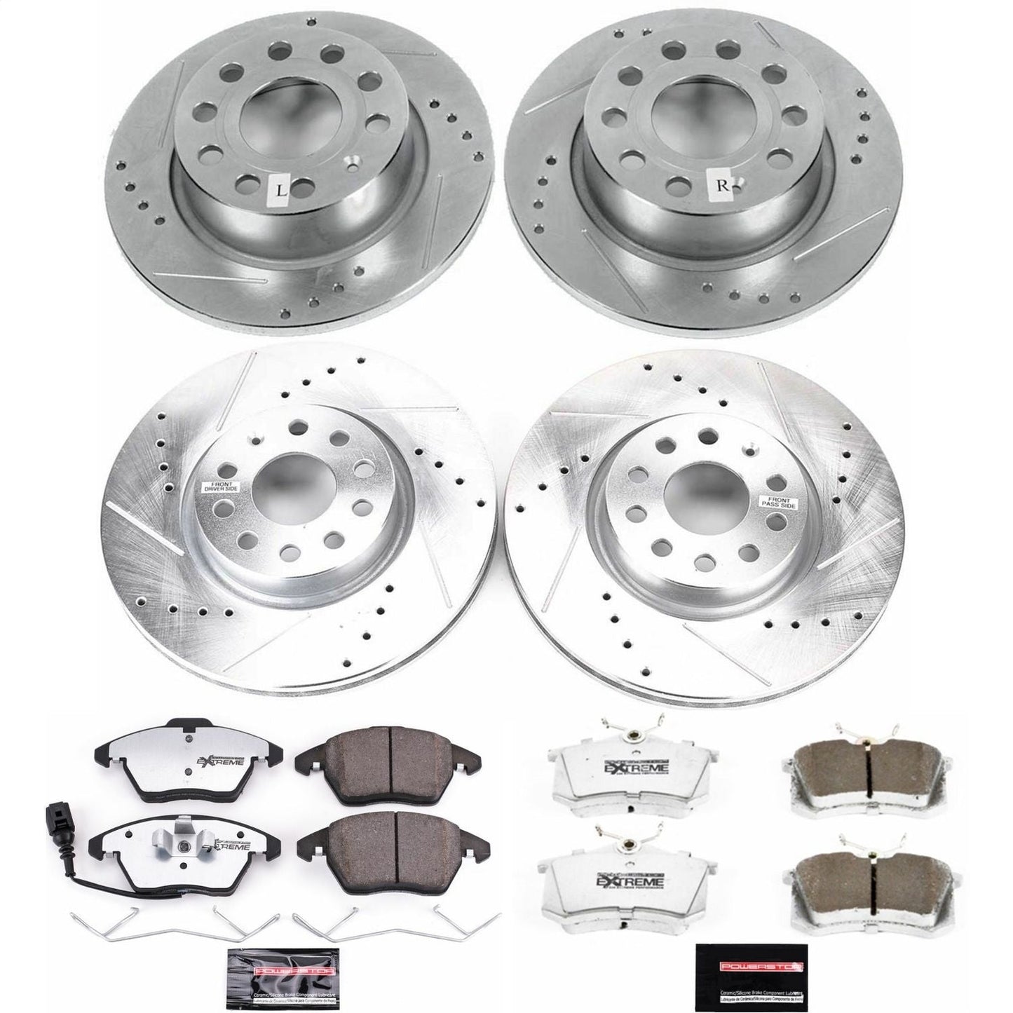PowerStop Front & Rear Z26 Street Warrior Brake Kit | Audi A3 (13) (K7530-26)