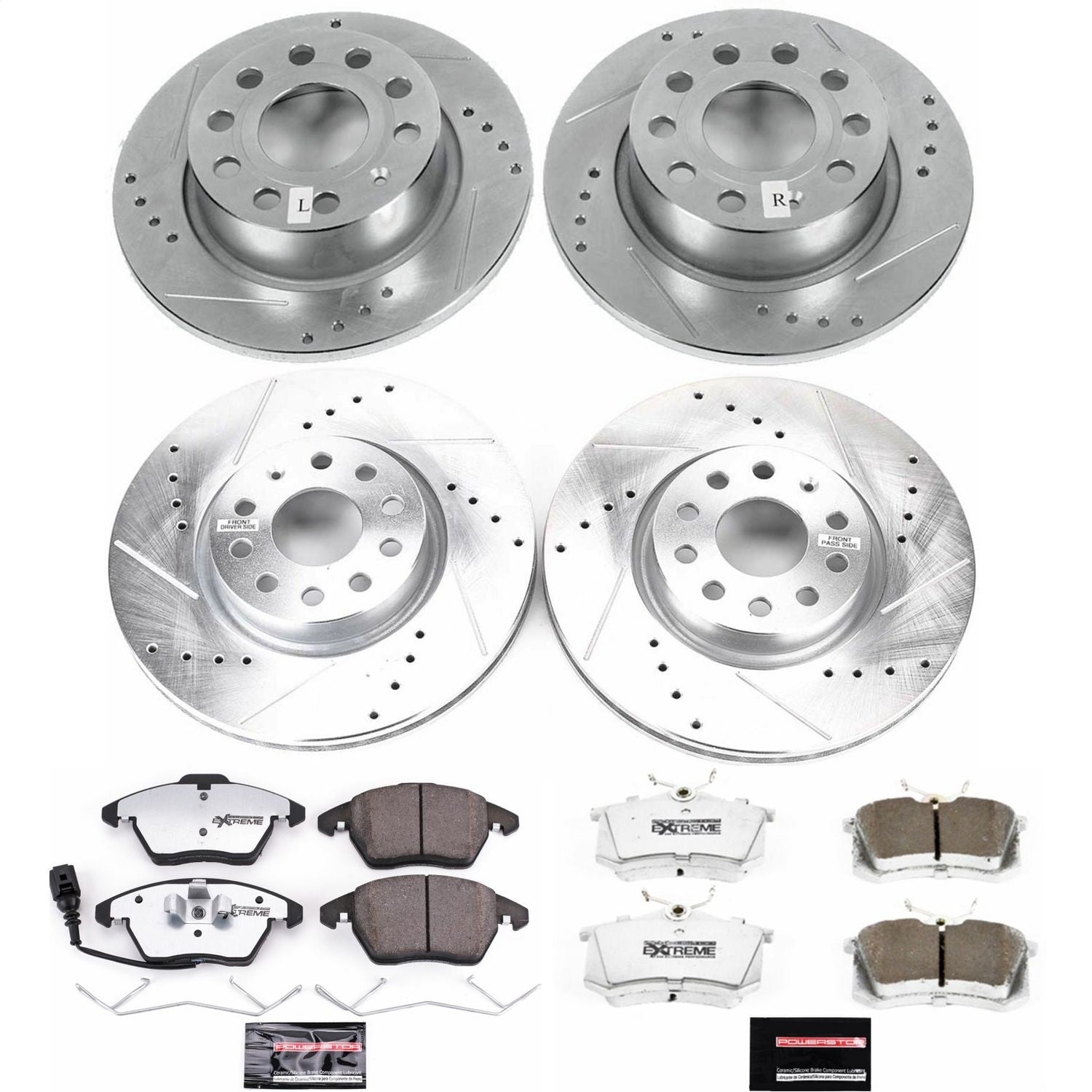 PowerStop Front & Rear Z26 Street Warrior Brake Kit | Audi A3 (13) (K7530-26)