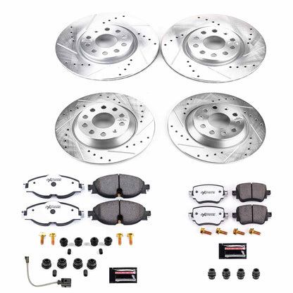 PowerStop Front & Rear Z26 Street Warrior Brake Kit | Volkswagen Golf (17-18) (K7634-26)