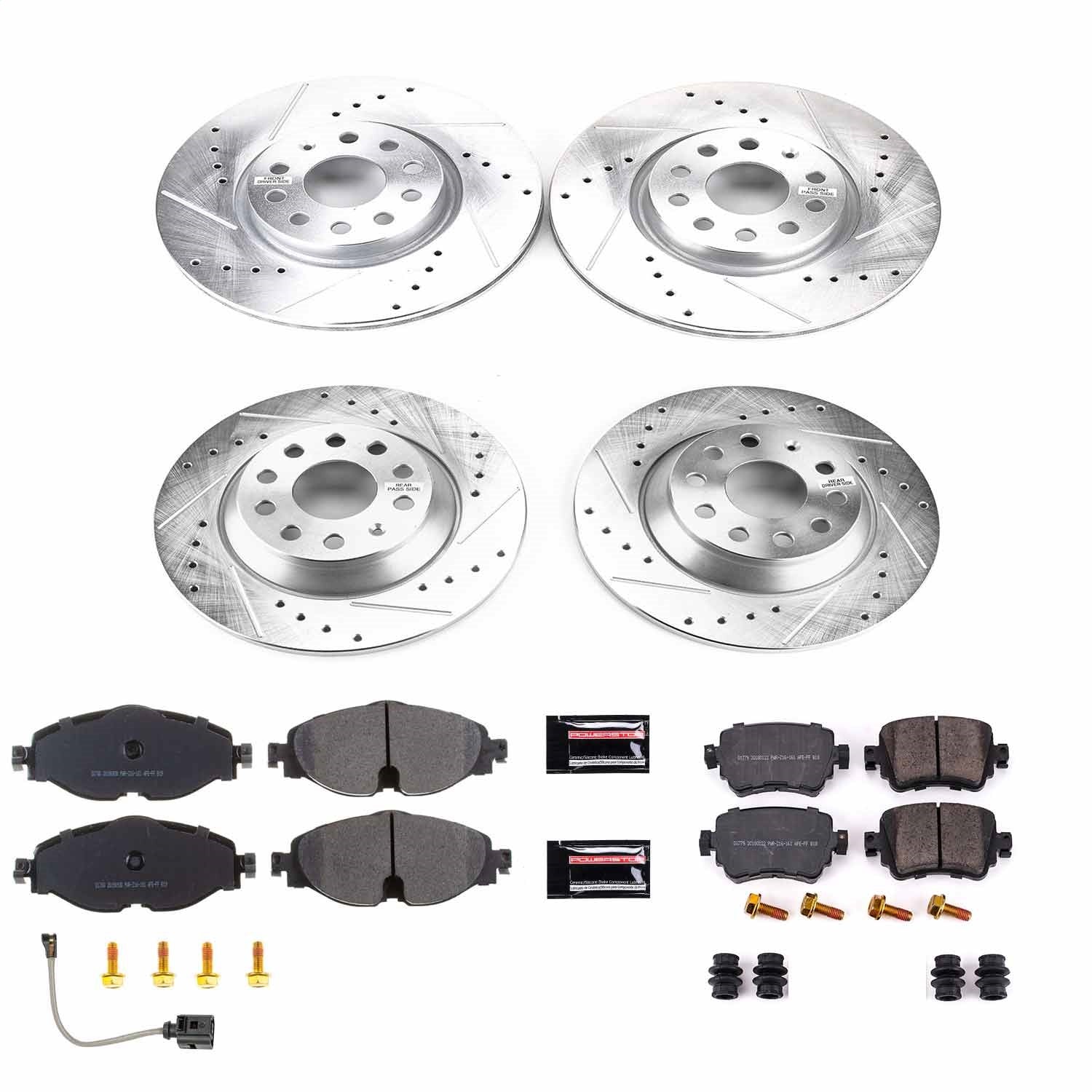 PowerStop Front & Rear Z23 Evolution Sport Brake Kit | Volkswagen Golf (17-18) (K7634)