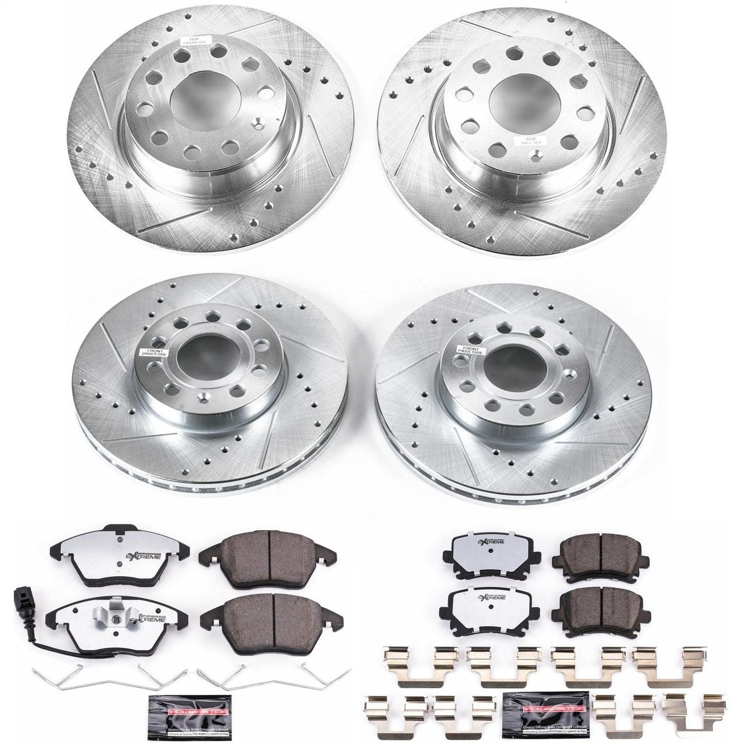 PowerStop Front & Rear Z26 Street Warrior Brake Kit | Volkswagen Golf (2010) (K7837-26)