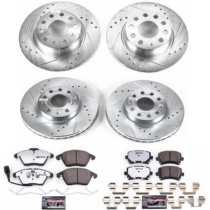 PowerStop Front & Rear Z26 Street Warrior Brake Kit | Volkswagen Golf (2010) (K7837-26)