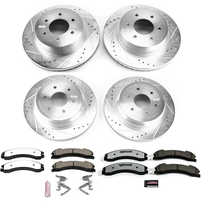PowerStop Front and Rear Z36 Truck & Tow Brake Kit | Nissan Titan XD (16-22) (K7876-36)